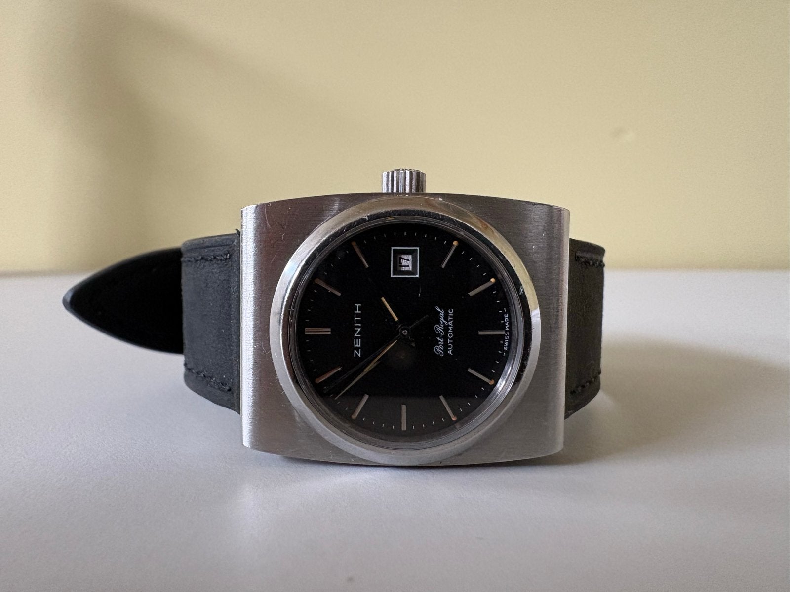 Zenith Port Royal Automatic Date ref. 01.0600.485 – ca. 1970, Sieraden, Tassen en Uiterlijk, Horloges | Antiek, Staal, Met bandje