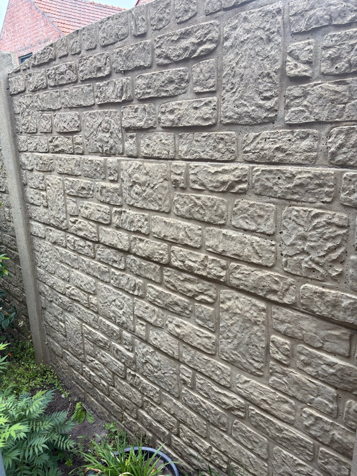 Complete beton schutting zandkleur steenpatroon, Ophalen, Overige materialen, 6 meter of meer, 1 tot 2 meter