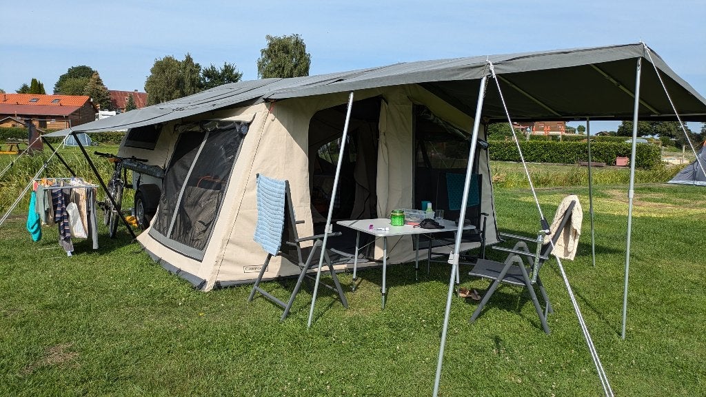 Campooz Fat Freddy II vouwwagen, Caravans en Kamperen, Vouwwagens, Ophalen, Beige, Tot en met 3, Aanwezig