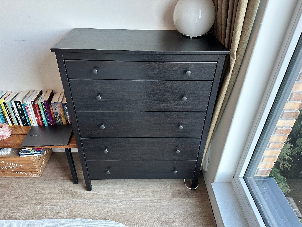 IKEA KOPPANG ladekast 5 lades zwartbruin – zeer nette staat, Huis en Inrichting, Ophalen, 5 laden of meer, 50 tot 100 cm, Zo goed als nieuw