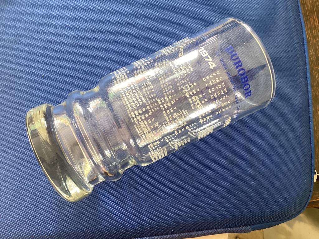 Durobor glas. 1974. Kalender, Ophalen of Verzenden, Zo goed als nieuw, Gebruiksvoorwerp