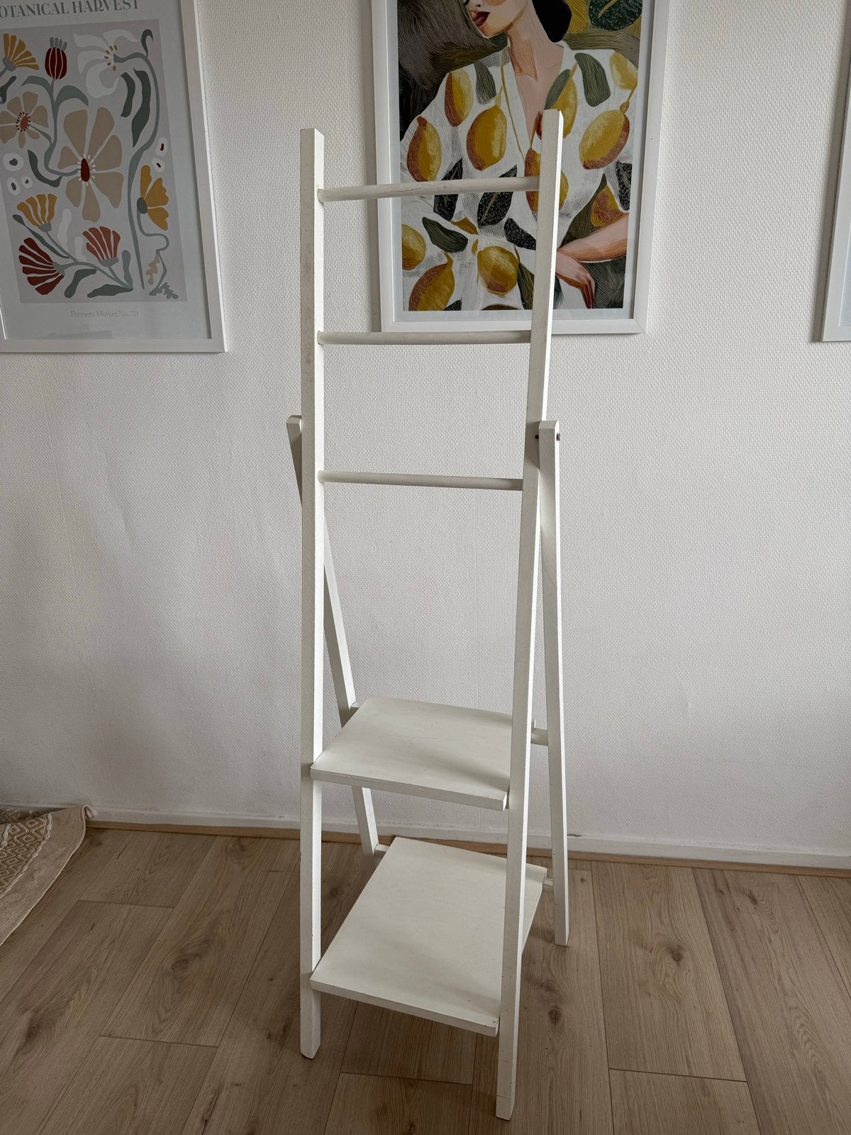 Wit houten badkamerrek met twee planken, Ophalen, Gebruikt
