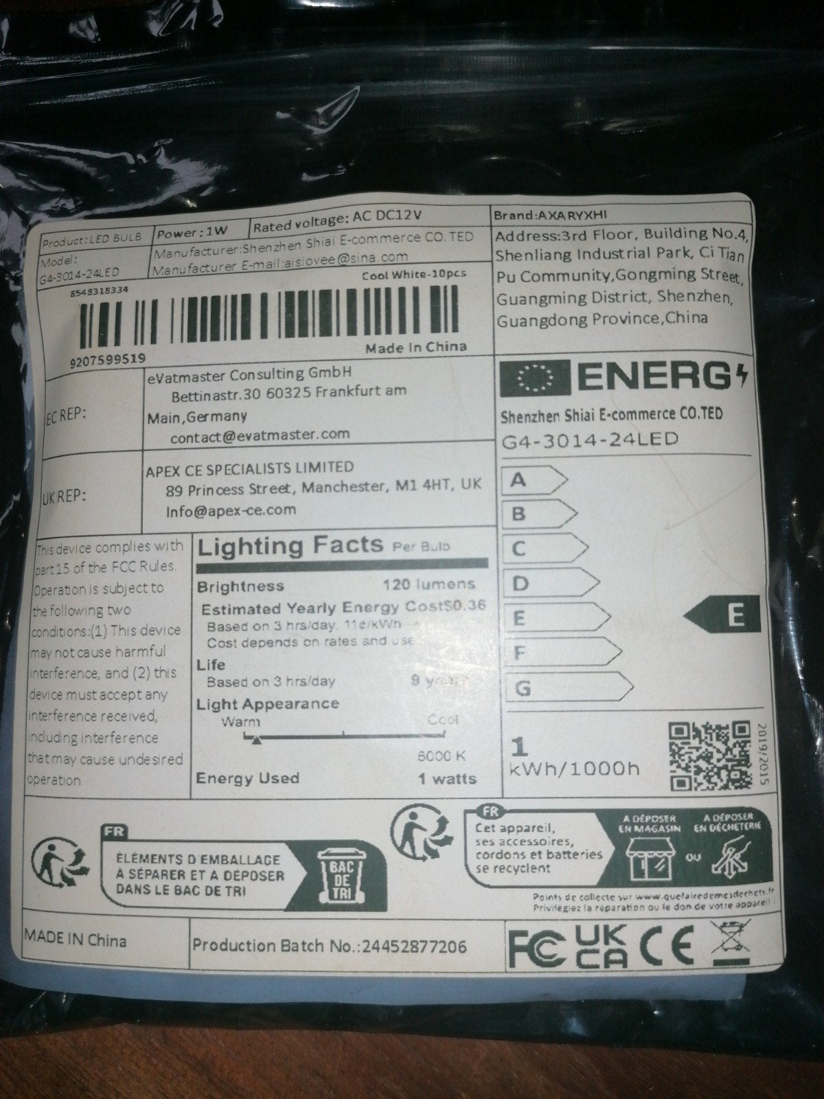 LED G4 Lampje 1W 12V - Warm Wit (6000K), Wit, Overige merken, Kunststof, Nieuw