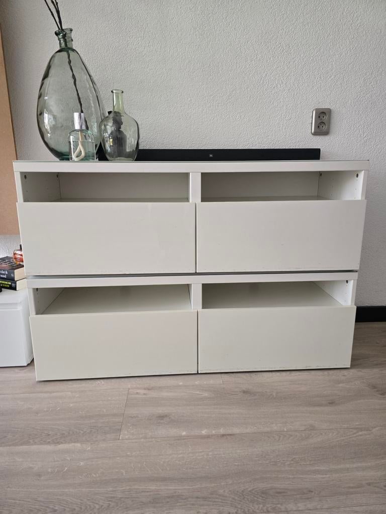 Wit tv meubel Ikea, Ophalen of Verzenden, 25 tot 50 cm, 200 cm of meer, Minder dan 100 cm