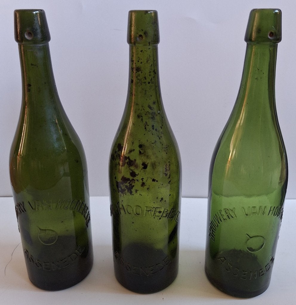 3x grote oude bierflessen - Adv S 474, Antiek en Kunst, Ophalen of Verzenden