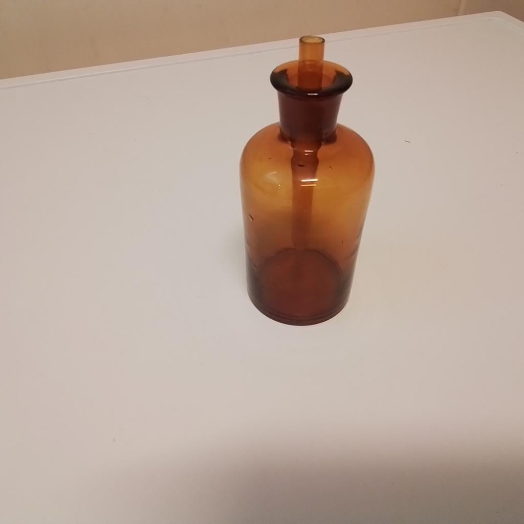 Amberkleurige apothekers fles 100cl met pipetje, Ophalen of Verzenden