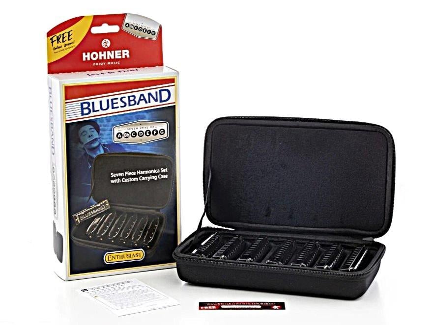 Hohner Blues Band 7 Piece Harmonica Set with Carrying Case, Overige typen, Ophalen of Verzenden, Zo goed als nieuw, Met koffer of doosje