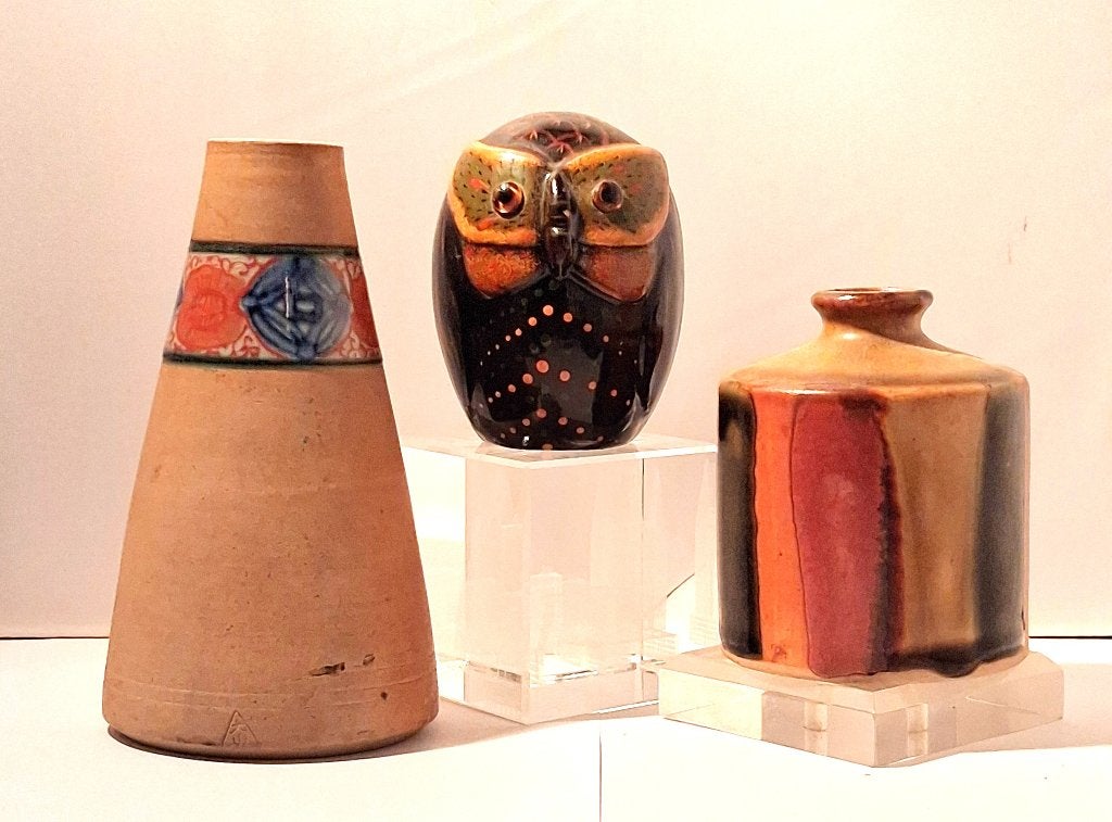 Japanse Studio Pottery Kegelvaas Studio Pottery Bud-Vaas Uil, Verzenden