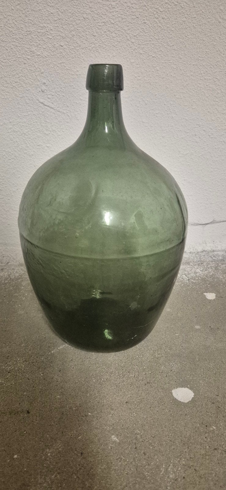 Vintage groene glazen fles - 45 cm hoog, Ophalen