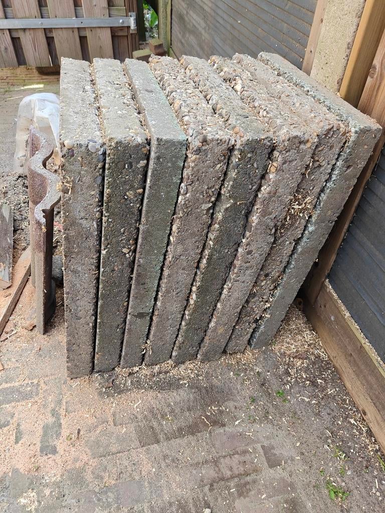 8 grindtegels 60x40 gratis ophalen, Tuin en Terras, Tegels en Klinkers, Ophalen, Gebruikt, Beton, Terrastegels