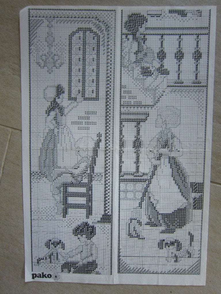 borduurpatroon klokken schellekoord  dienstmeid, Ophalen of Verzenden, Zo goed als nieuw, Handborduren, Patroon