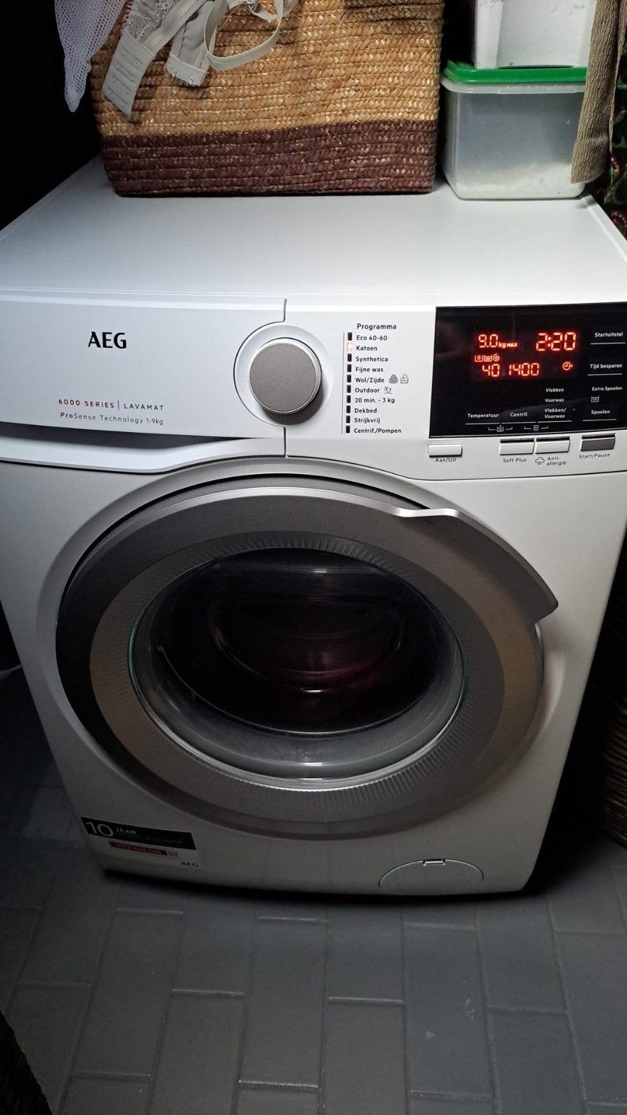 AEG A klasse wasautomaat, Ophalen, 1600 toeren of meer, 85 tot 90 cm