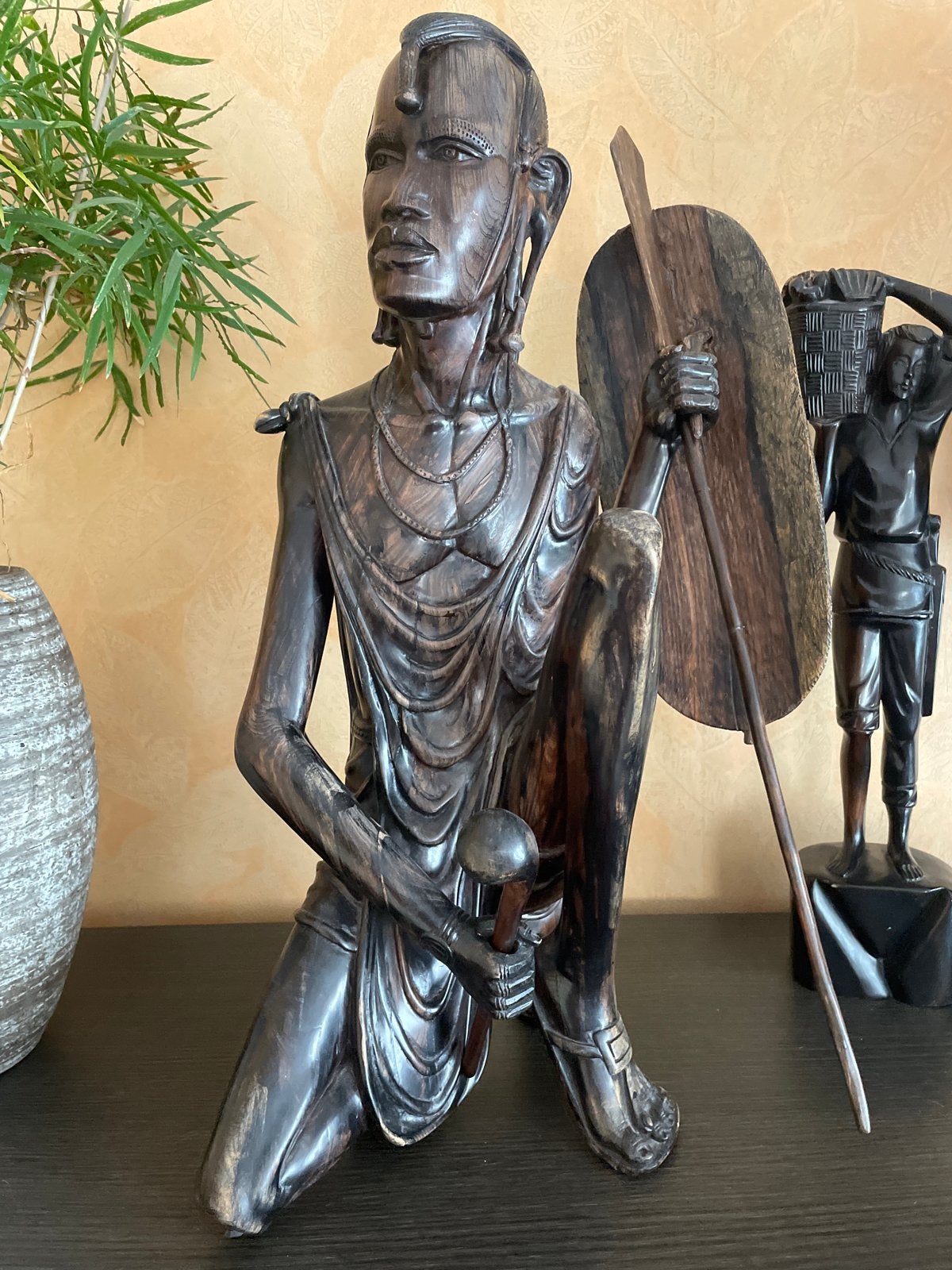 Samburu Krijger Beeld - Afrikaanse Kunst, Ophalen, Handgemaakt, 20 - 50 cm, Beeld
