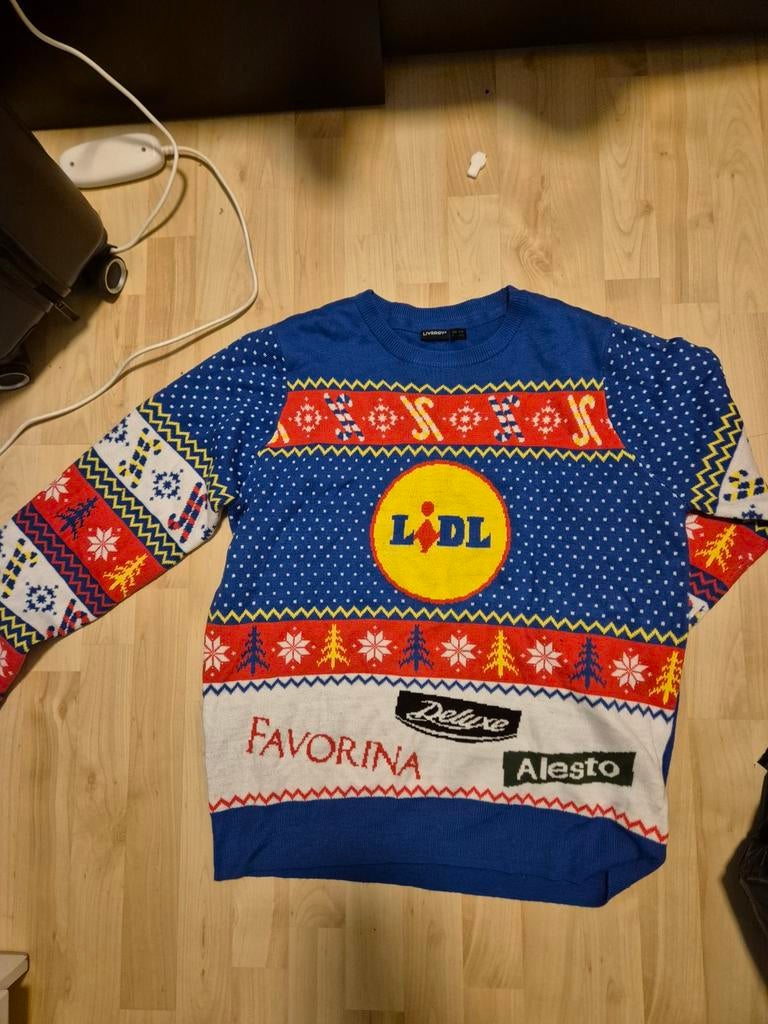 Kersttrui Lidl maat L, Kleding | Heren, Maat 52/54 (L), Blauw, Lidl, Ophalen of Verzenden