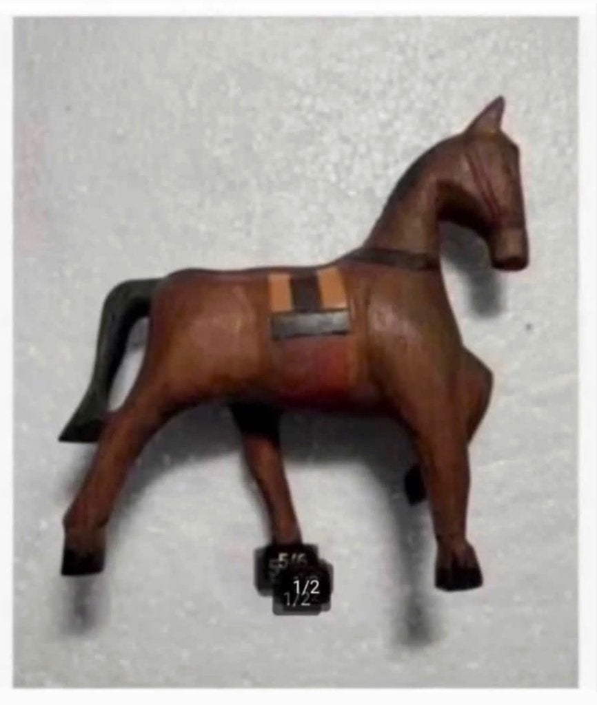 2 x Mooi Houten Brocante oude paardjes, Verzamelen, Ophalen of Verzenden, Zo goed als nieuw, Dier