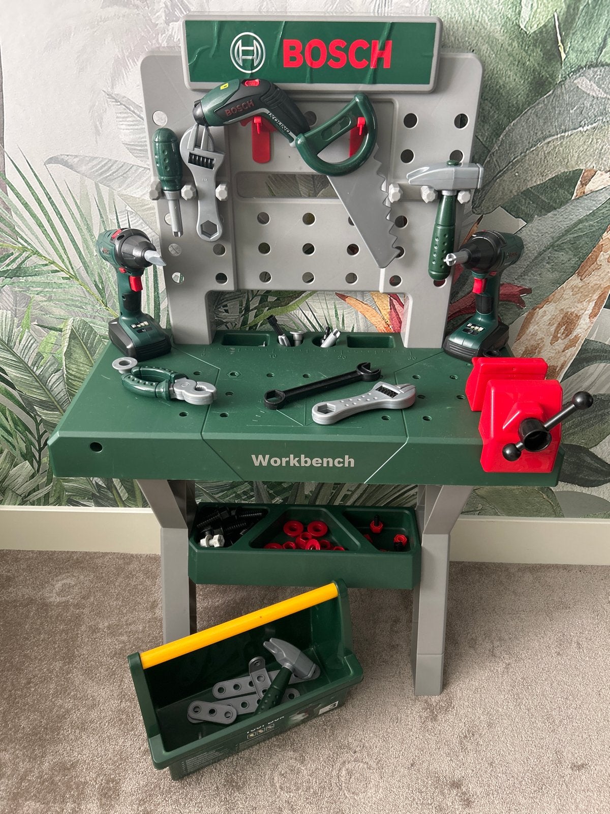 Bosch speelgoed werkbank met gereedschap en accessoires, Kinderen en Baby's, Ophalen, Gebruikt, Jongen of Meisje