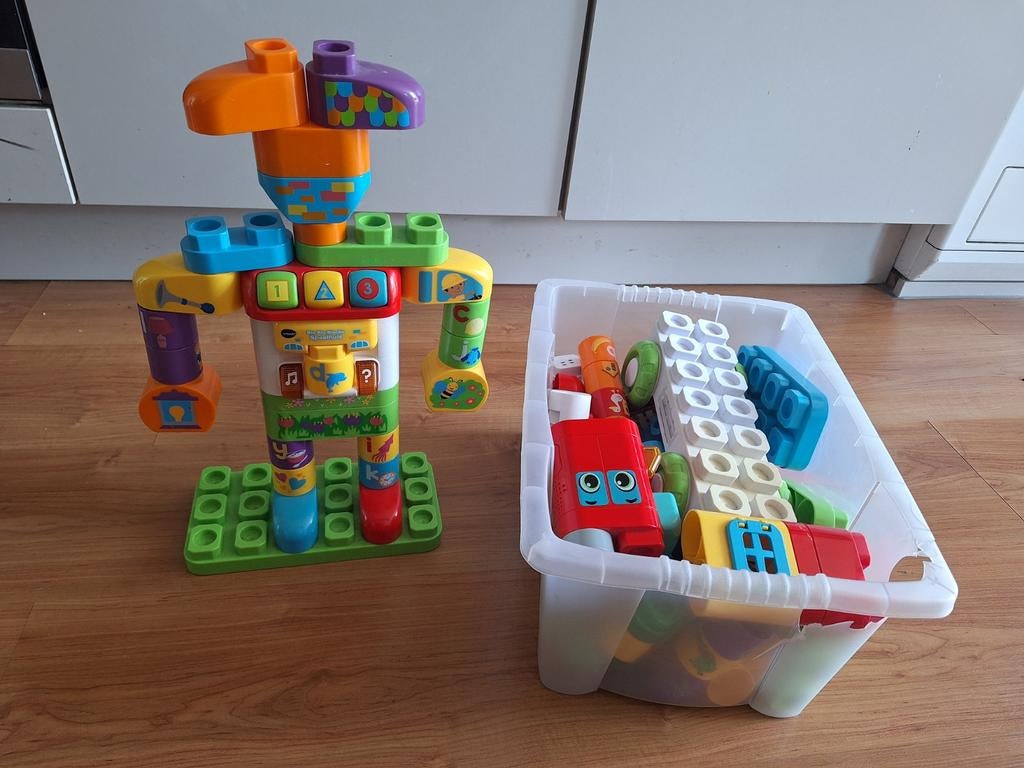 VTech Bla Bla Blocks Speelhuis & Vrachtwagenset, Kinderen en Baby's, Speelgoed | Vtech, Gebruikt, 2 tot 4 jaar, Ophalen of Verzenden
