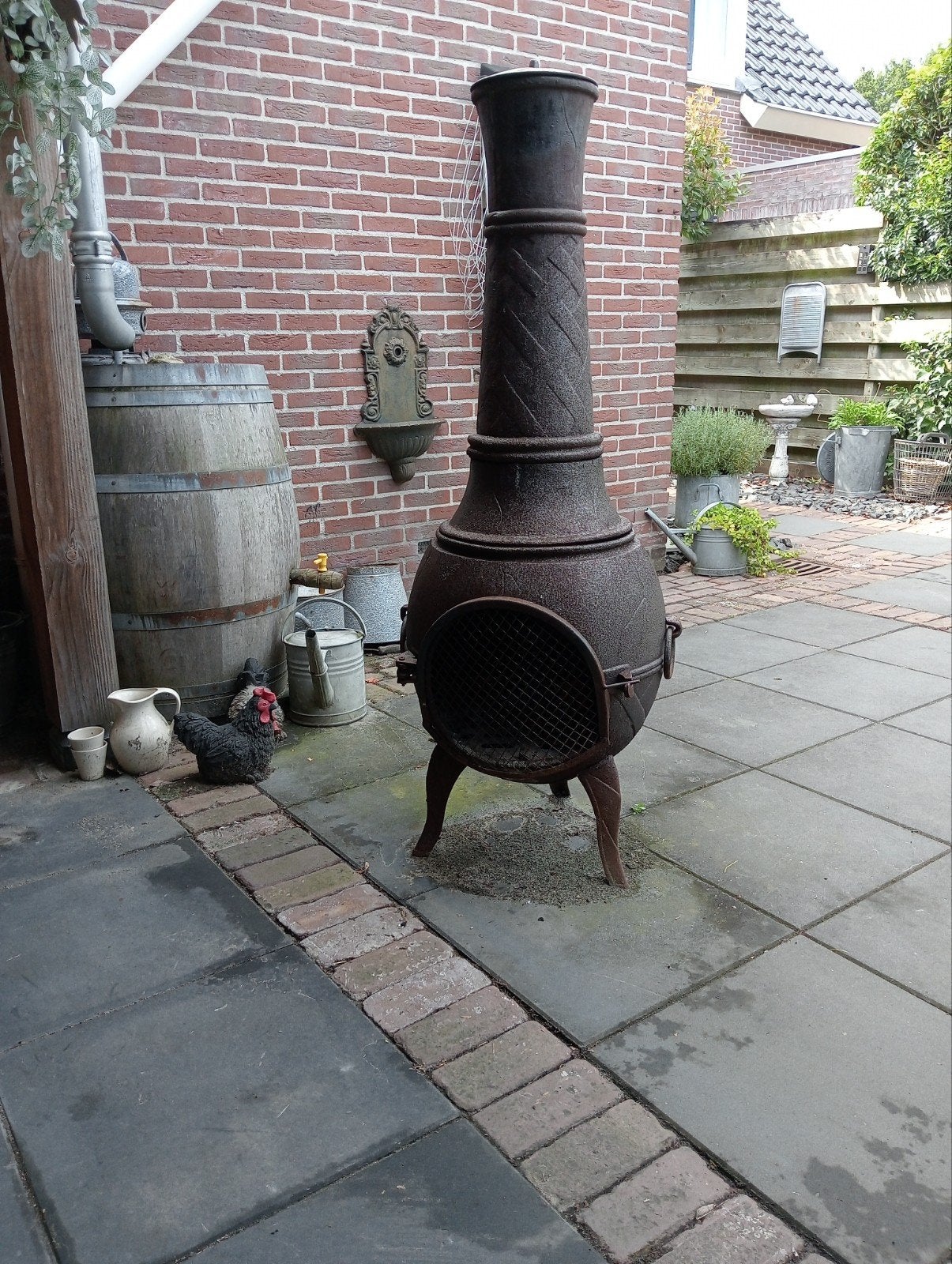 Gietijzeren Buiten haard Hout kachel, Ophalen
