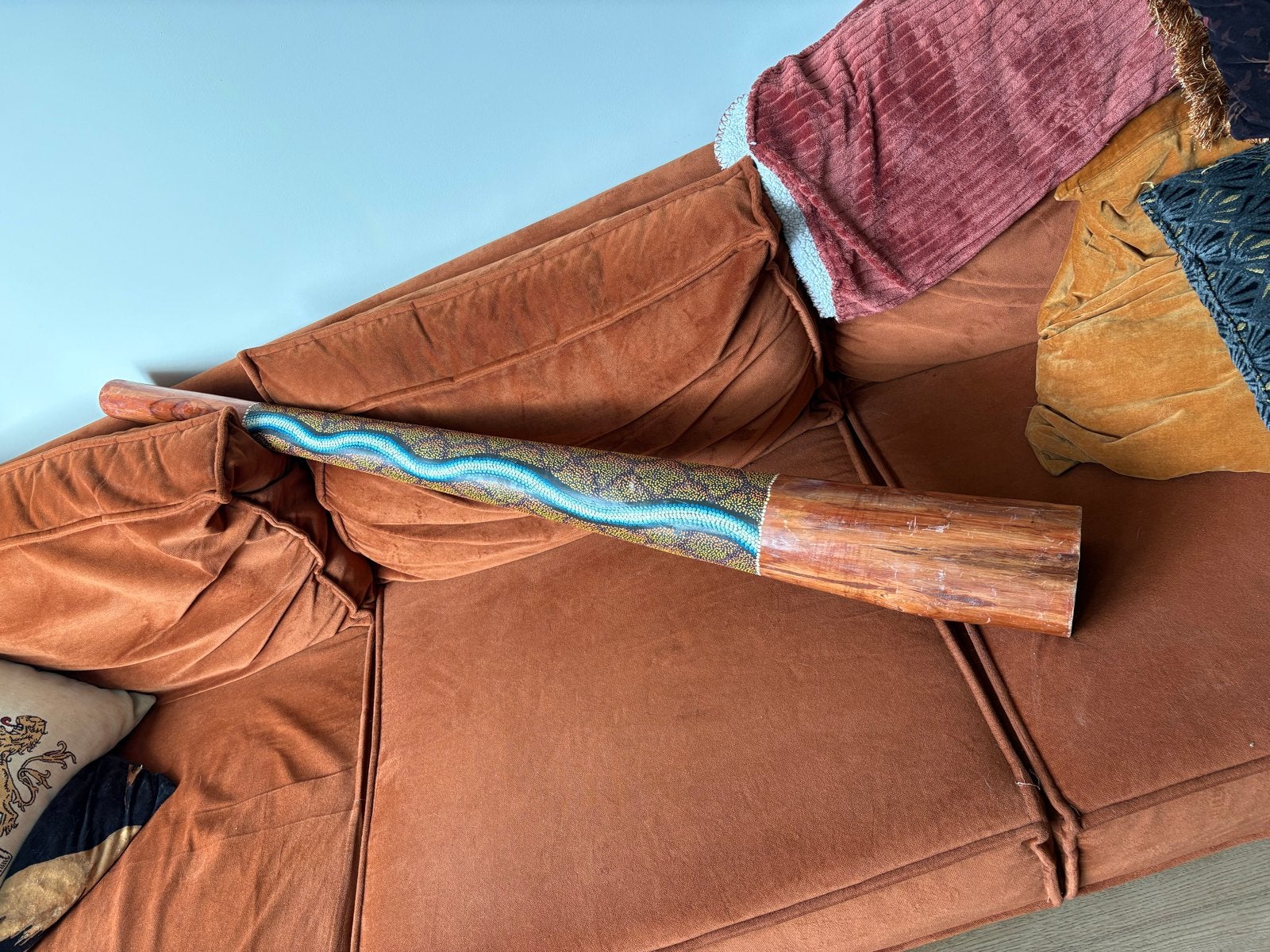 Houten Didgeridoo met Handgeschilderd Aboriginal Design, Ophalen, Gebruikt
