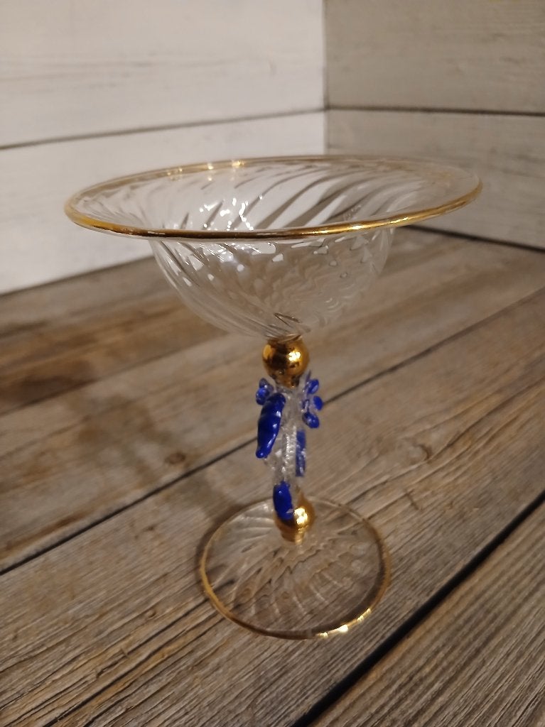 Decoratieve kelk/compoteschaal van Murano glaswerk., Antiek en Kunst, Ophalen of Verzenden
