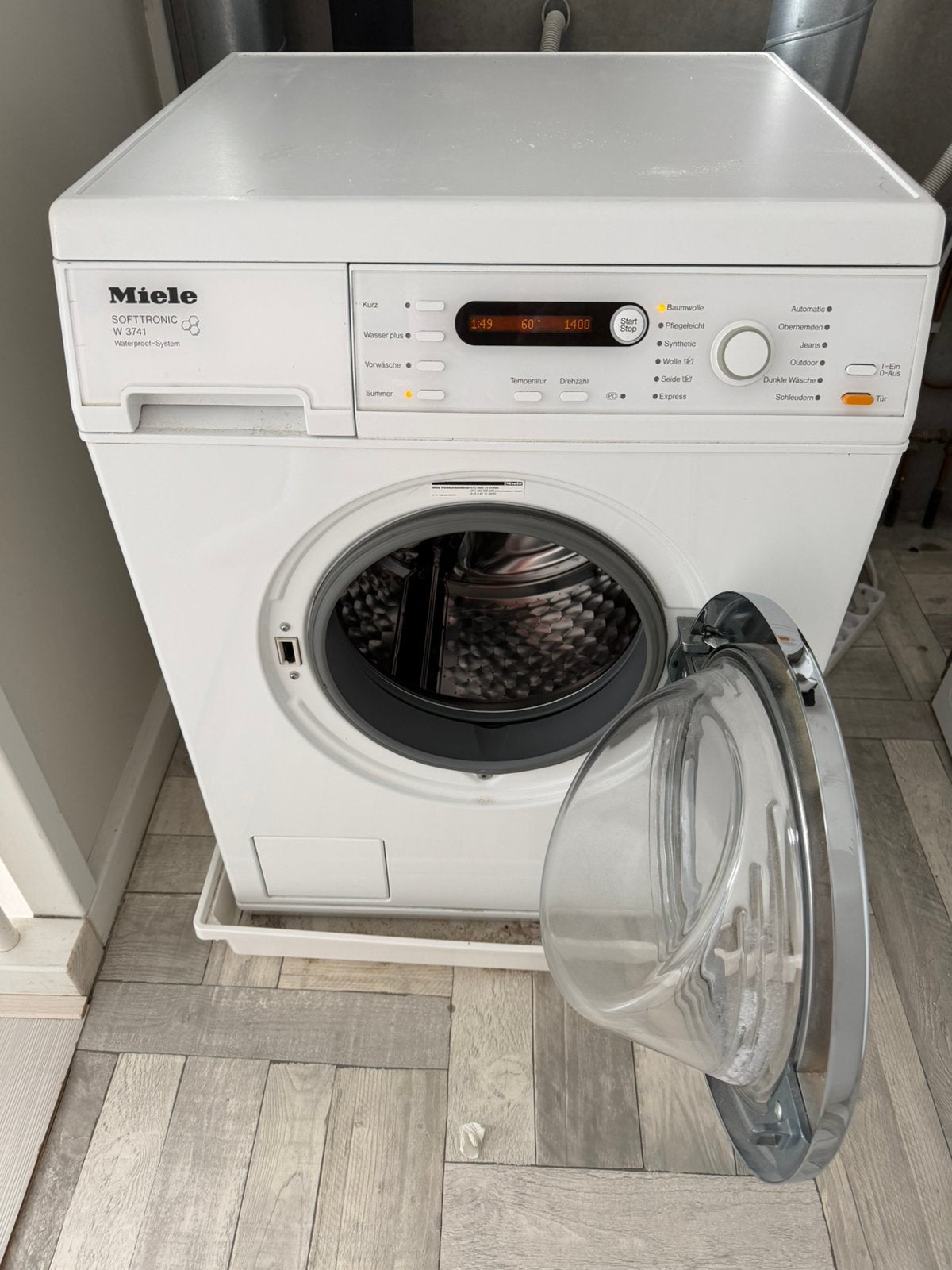 Miele W3741 wasmachine, Ophalen, Gebruikt, Kort programma, 85 tot 90 cm