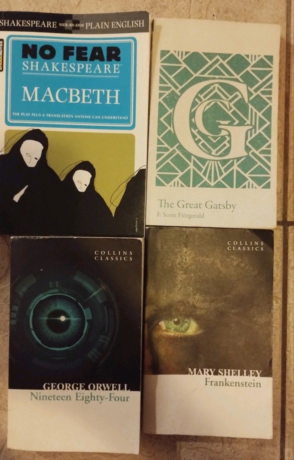 1984, Frankenstein, The Great Gatsby, MacBeth, Boeken, Ophalen, Gelezen, Wereld overig