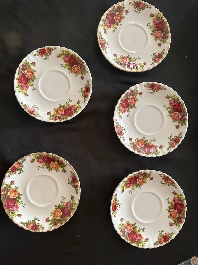 5 Royal Albert Old Country Roses Bone China onderschotels, Ophalen of Verzenden