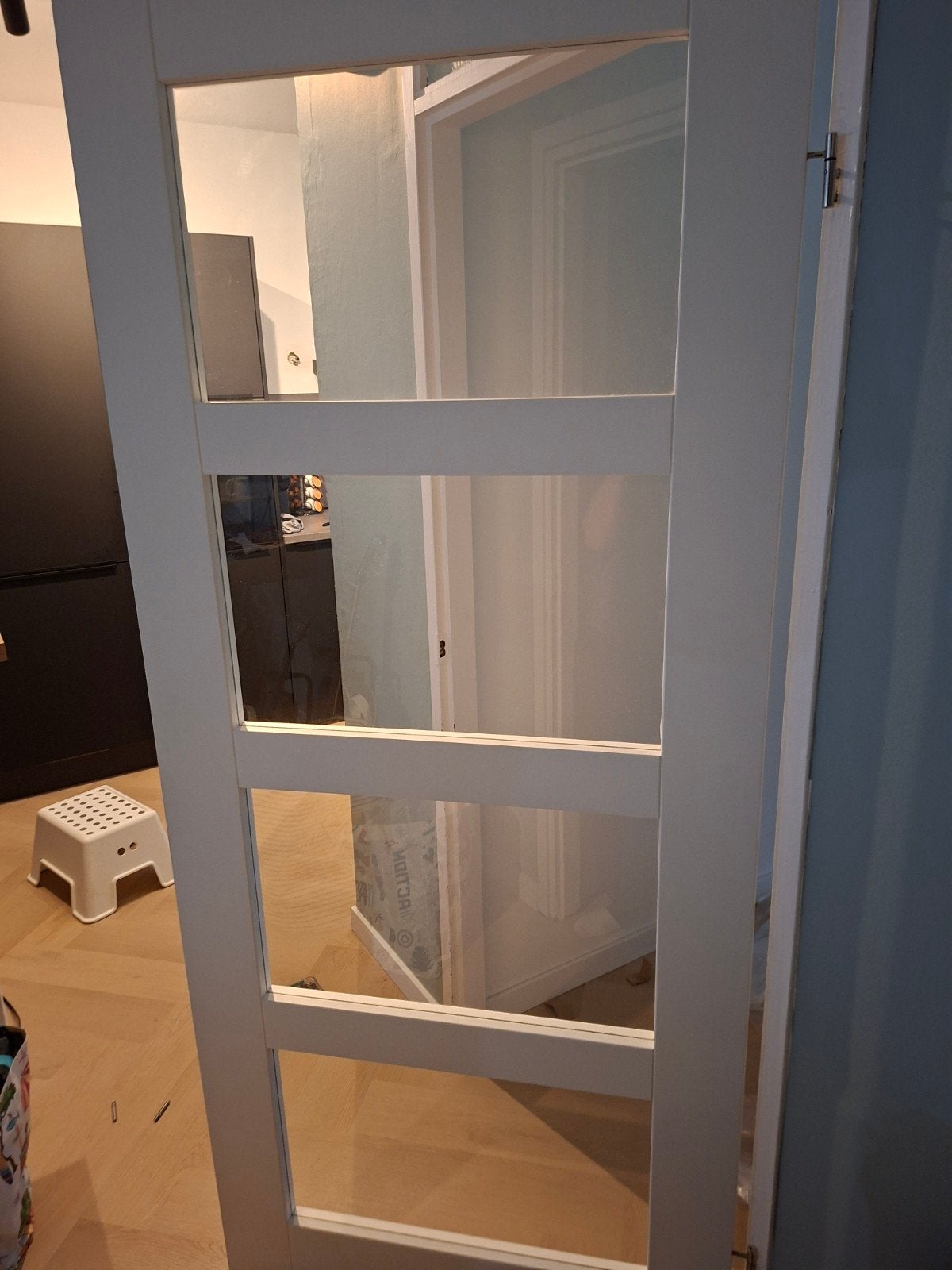 Deur Floor blank glas wit gegrondverfd opdek rechts 83 x 201, Ophalen, 80 tot 100 cm, Binnendeur, Zo goed als nieuw