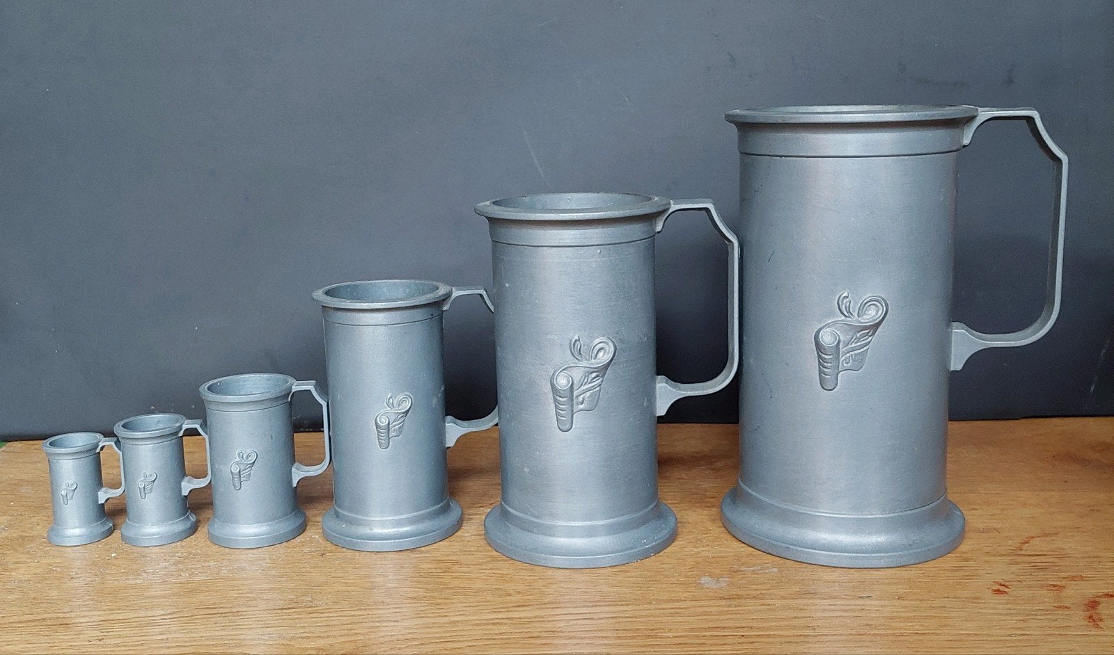 Tinnen maat bekers / 95% tin., Antiek en Kunst, Ophalen of Verzenden