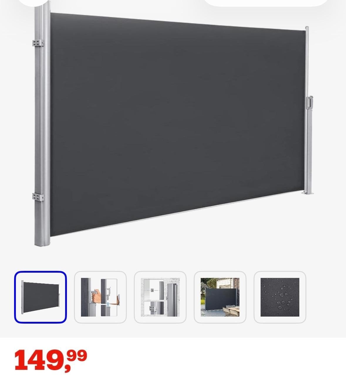 SONGMICS zijluifel 200x400 cm - Privacy en zonwering, Nieuw, Ophalen of Verzenden, 150 tot 300 cm, 250 cm tot 450 cm