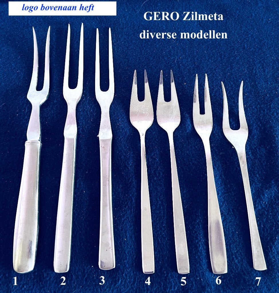 7x vleesvork € 4 p/s Gero Zilmeta bovenaan heft Div Modellen, Ophalen