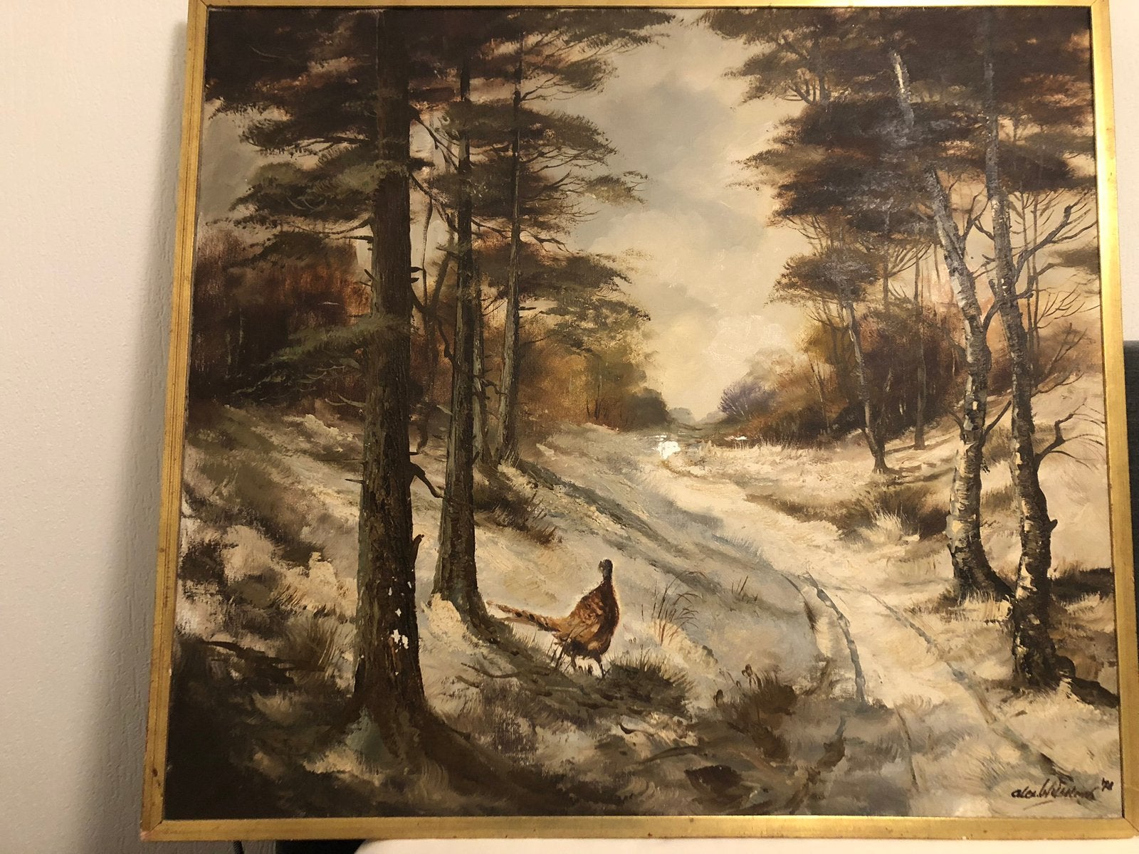 Gesingneerd klassiek olieverfschilderij, Ophalen