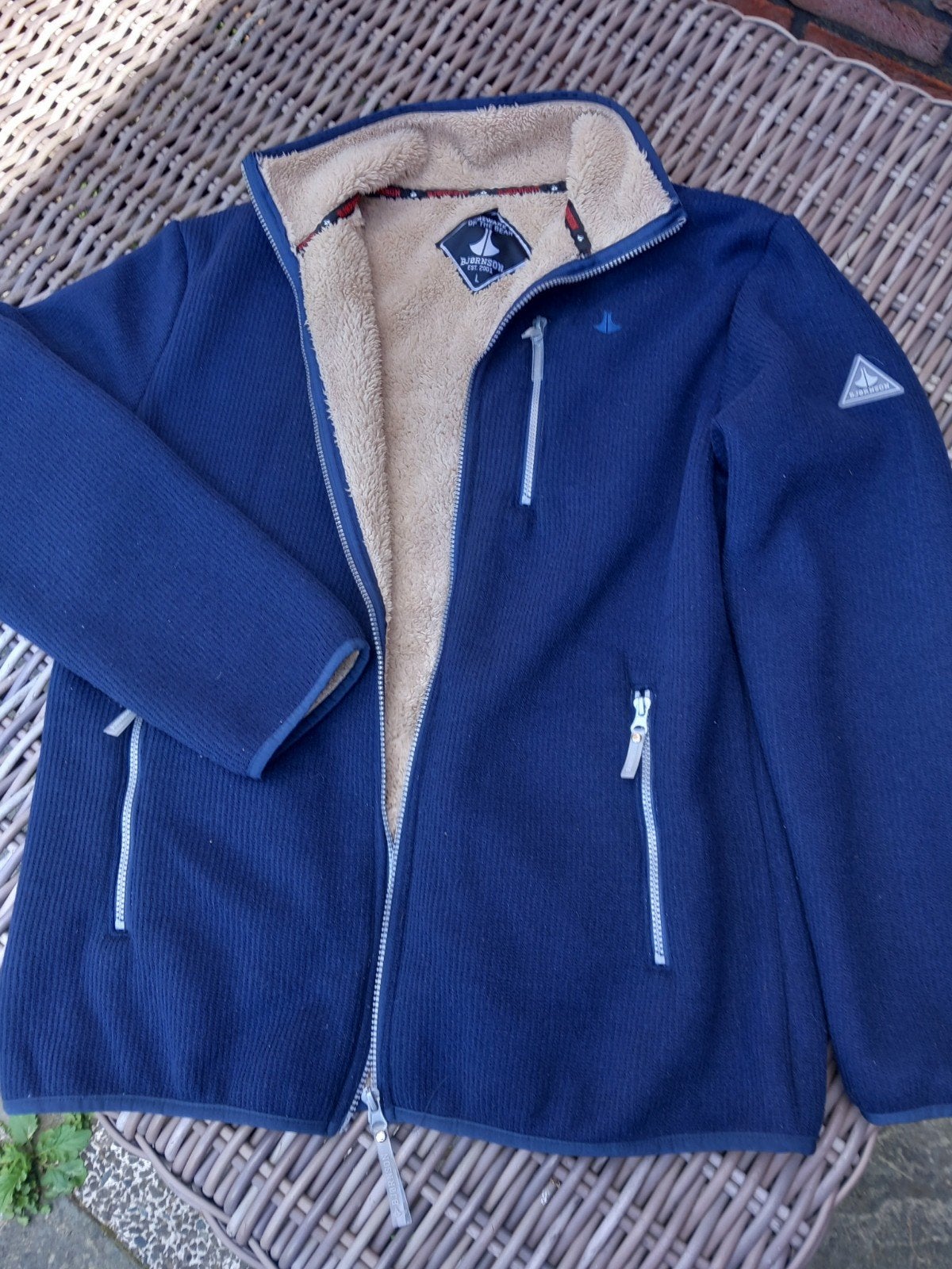 Gebreid Wintervest Teddy Gevoerd Heren Donkerblauw (maat L), Maat 52/54 (L), Onbekend, Blauw, Ophalen of Verzenden