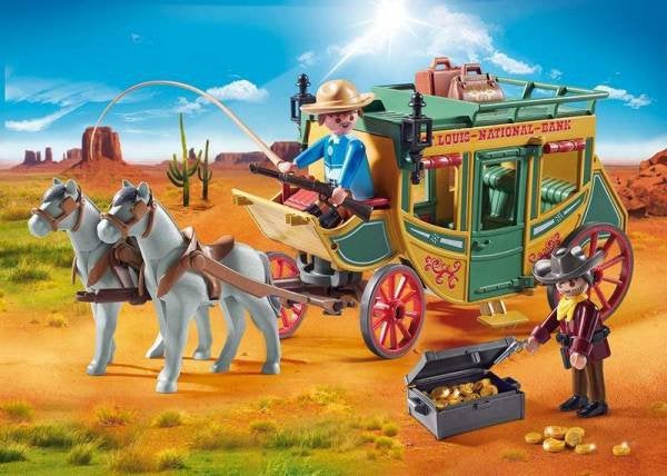 Playmobil 70013 Western Postkoets compleet met figuren, Kinderen en Baby's, Complete set, Voertuig, Zo goed als nieuw, Historisch