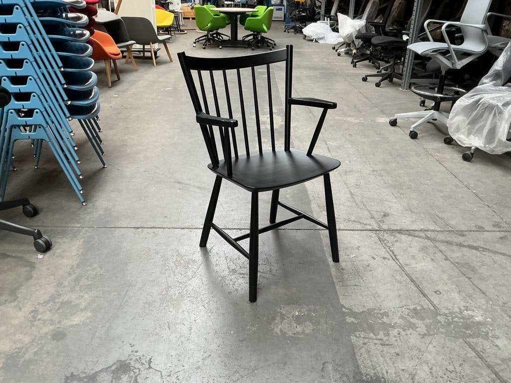 HAY J42 Zwart | Eiken | Design Stoelen | Hout | Armleuningen, Gebruikt, -, Zwart, -