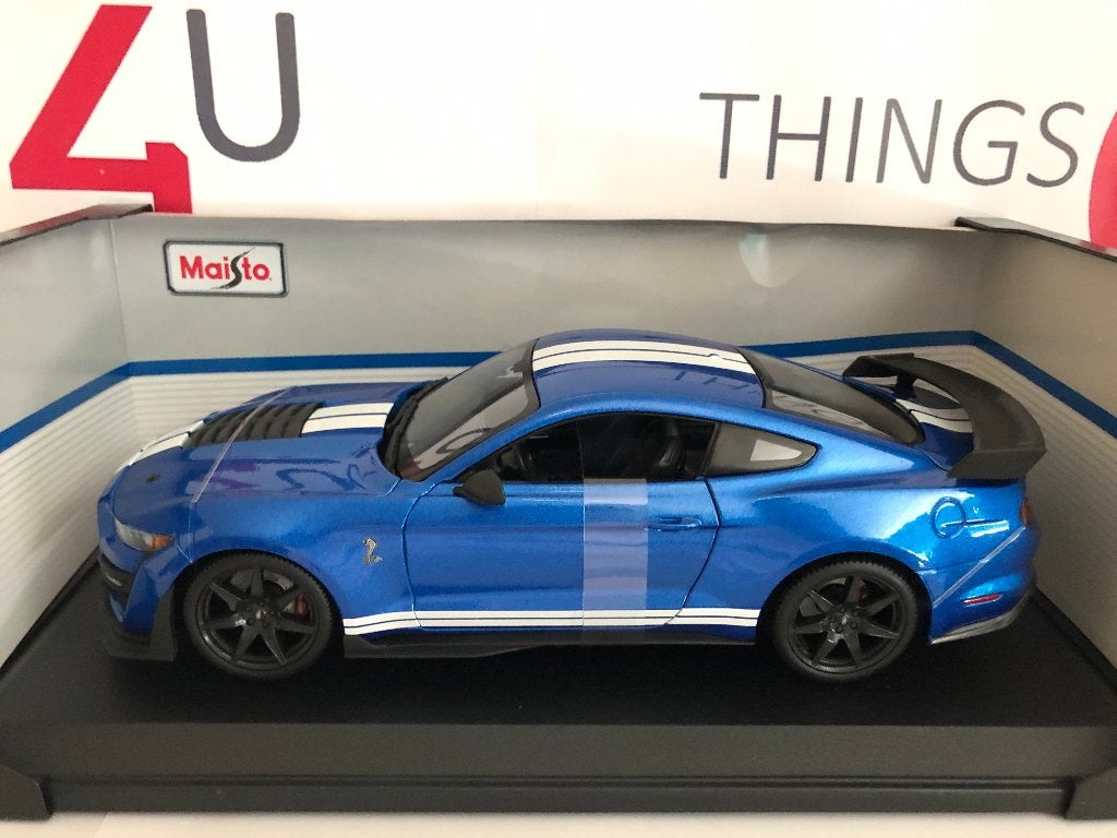 Maisto 1:18 Ford Shelby Mustang GT500 2020 blauw nieuw, Ophalen of Verzenden, Nieuw, Auto, Maisto