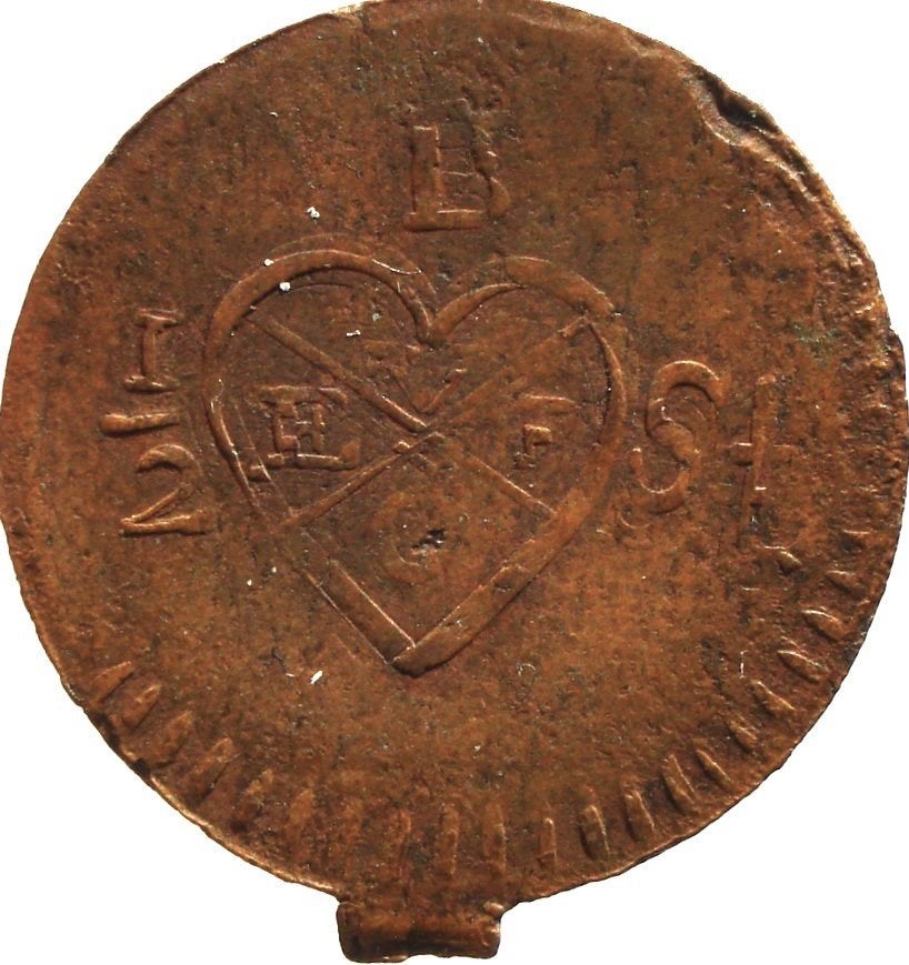 Nederlands-Indië - Java 0,5 stuiver 1814 (lees), Postzegels en Munten, Ophalen of Verzenden, Zuidoost-Azië, Losse munt