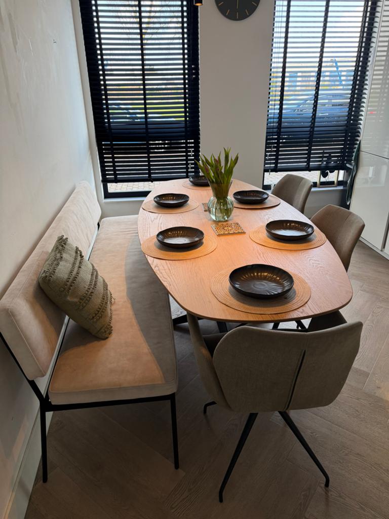 Table du Sud custom made eetbank - zo goed als nieuw, Ophalen, Minder dan 75 cm, Driepersoons, Zo goed als nieuw