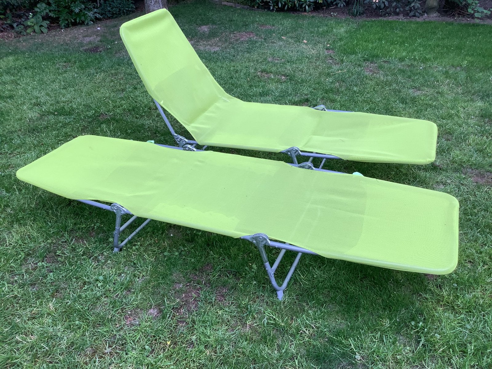 2x inklapbaar ligbed strandbed stretcher, Ophalen, Zo goed als nieuw, Aluminium, Inklapbaar