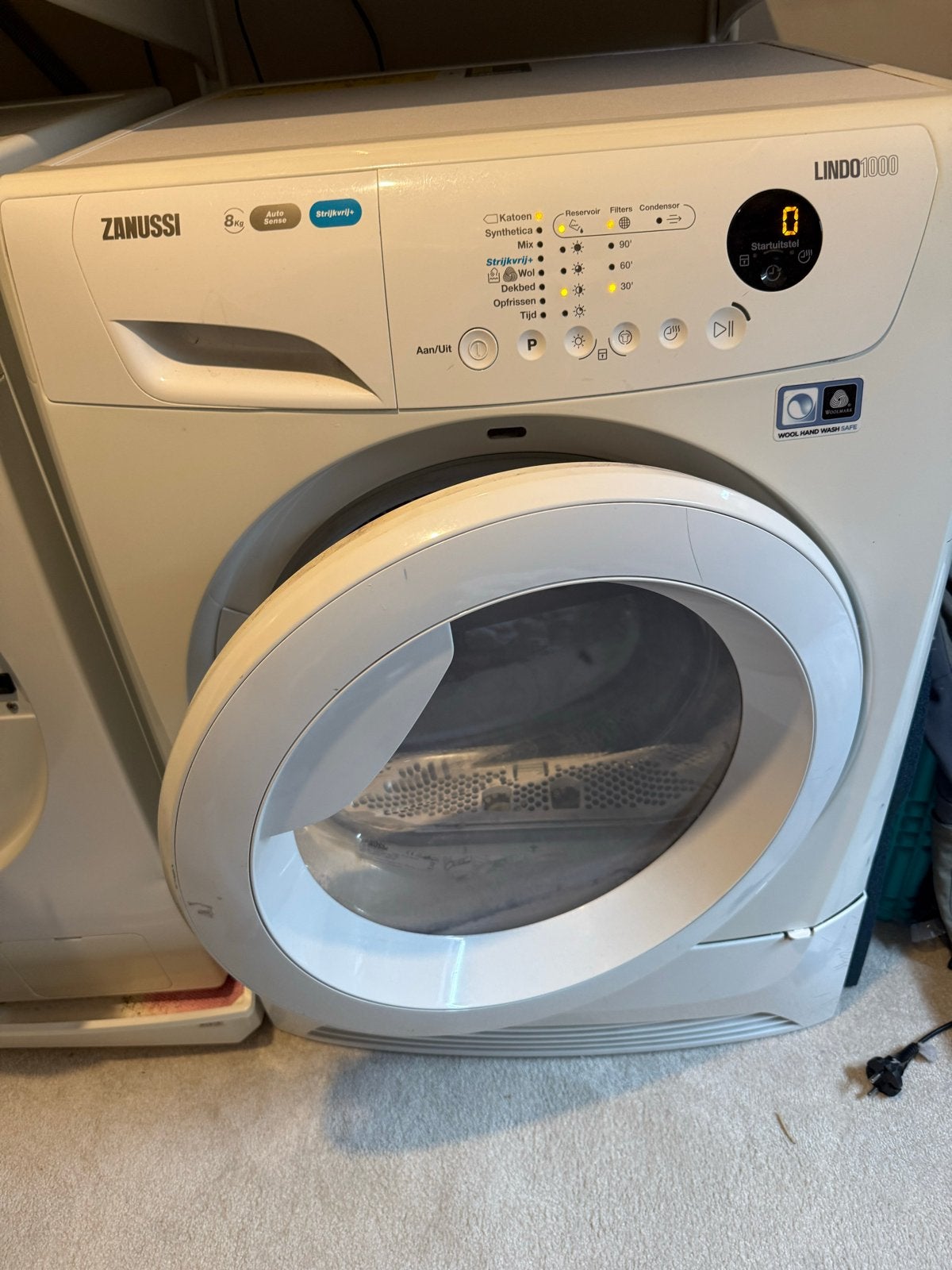 Zanussi Lindo 1000 Wasdroger - 8kg, Witgoed en Apparatuur, Gebruikt, 8 tot 10 kg, Ophalen of Verzenden, Voorlader