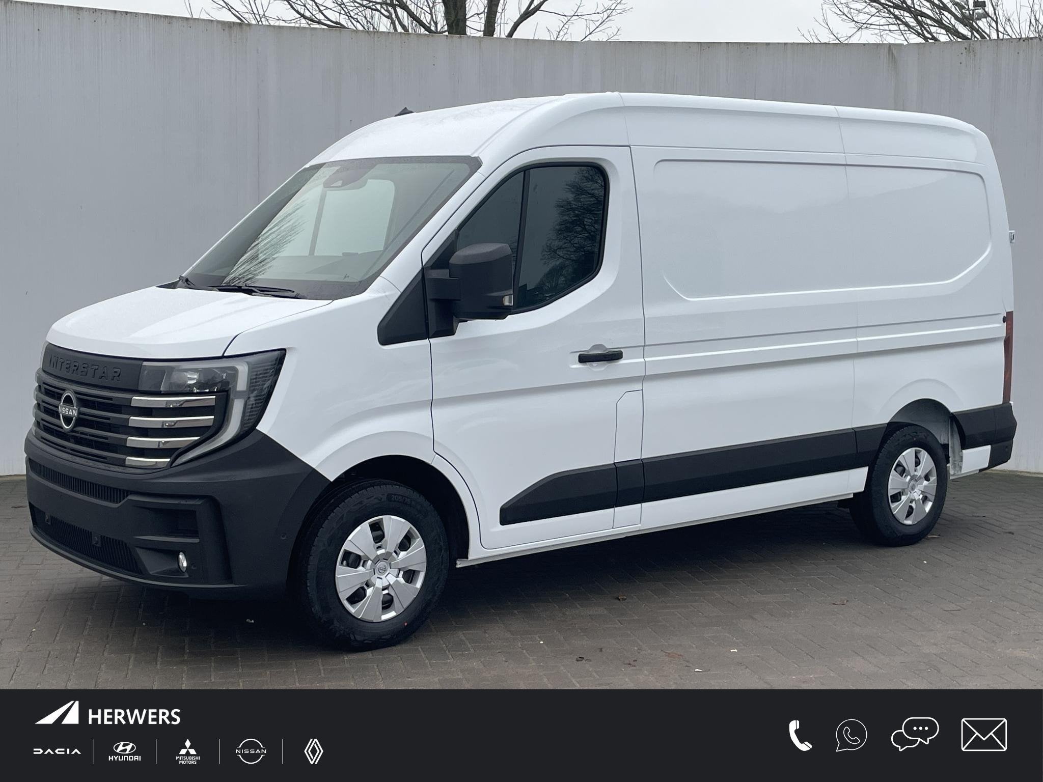 Nissan Interstar -e L2H2 Limited 87 kWh / Apple Carplay-Andr, Auto's, Zwart, 143 pk, Leder en Stof, Wit