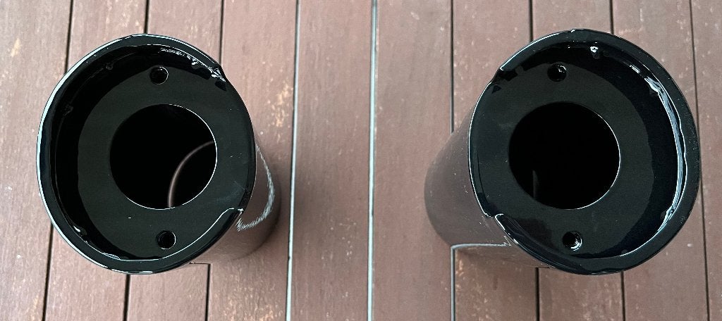 Harley bovenste voorvork covers, zwart glans, asymmetrische, Ophalen