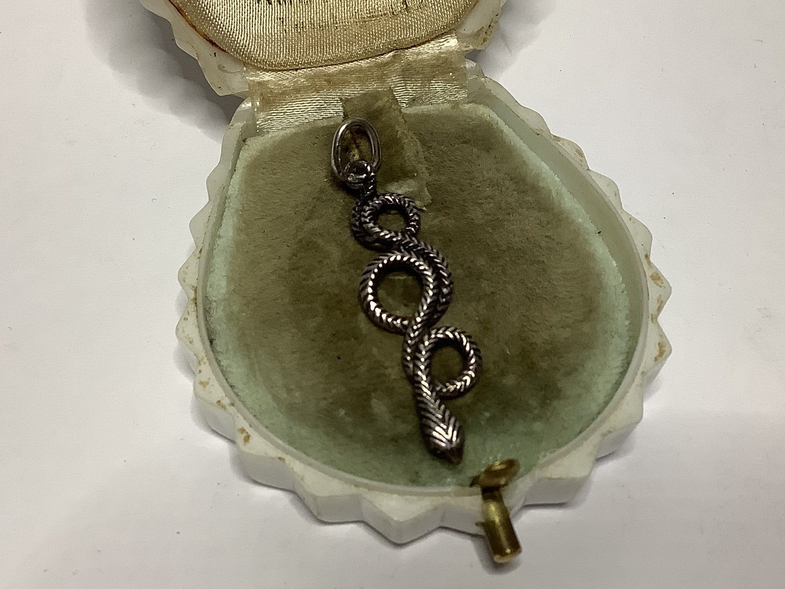 PRACHTIG BEWERKTE 925 ZILVEREN SLANGHANGER, Verzenden, Zilver, Hanger