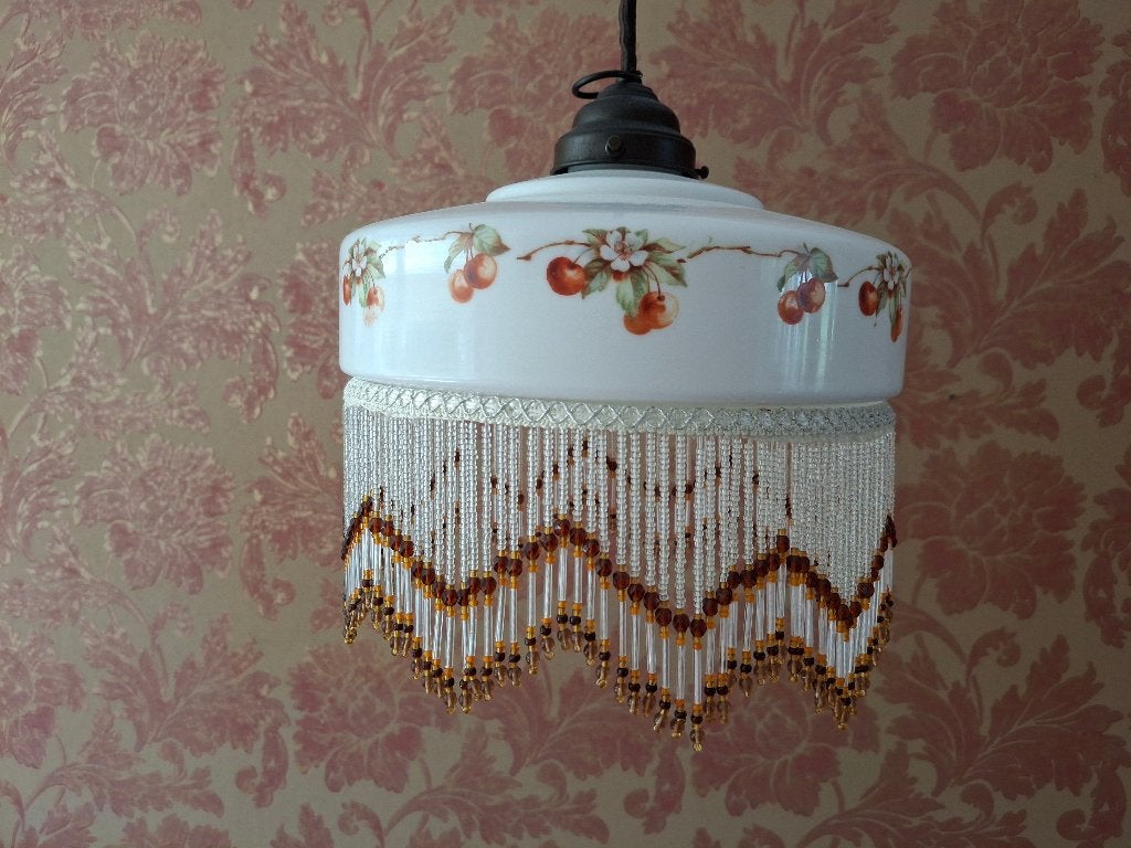 Antieke hanglamp met bloem- en fruitmotieven, Antiek en Kunst, Antiek | Lampen, Ophalen