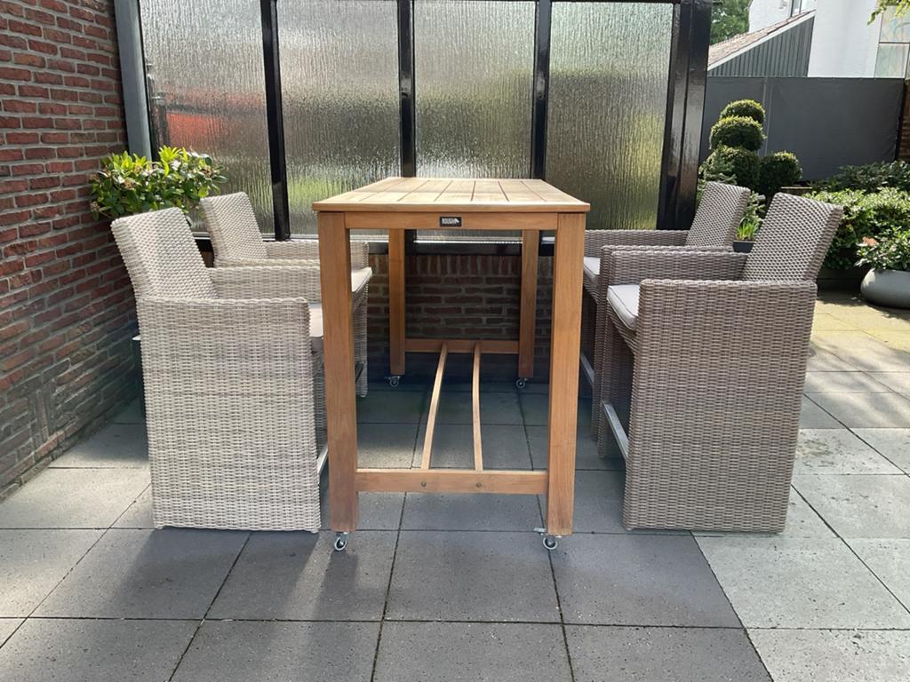 TE KOOP AANGEBODEN: Z.G.A.N. TEAK TUINSET, Tuin en Terras, Tuinsets en Loungesets, Ophalen, Zo goed als nieuw, Teakhout