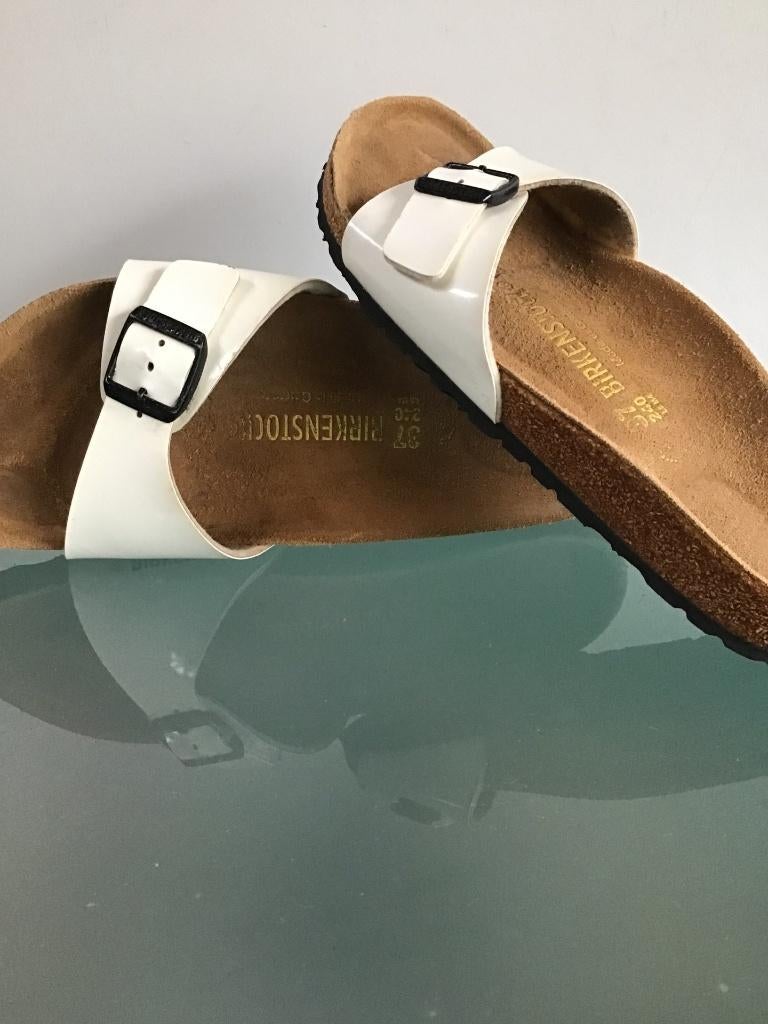 Birkenstock Madrid 37 wit | slippers | Gratis verzenden, Slippers, Verzenden, Wit, Zo goed als nieuw