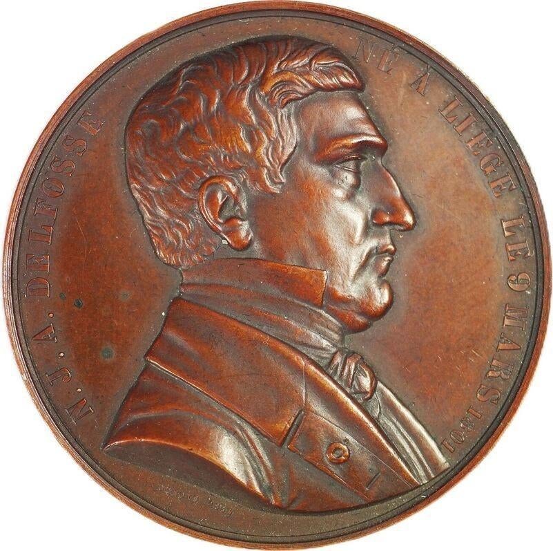 België penning 1853 N J A Delfosse EF+, Ophalen of Verzenden, Overige materialen, Buitenland