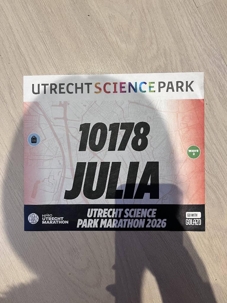 Startbewijs Utrecht marathon, Overige merken, Overige typen, Nieuw, Ophalen of Verzenden