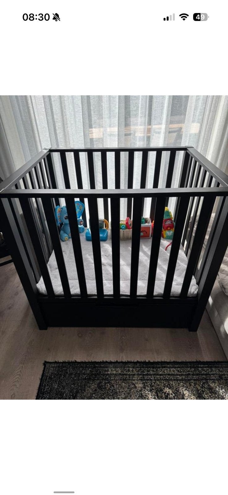 Zwarte baby box met lade en incl aankleding baby’s only, Kinderen en Baby's, Ophalen, Zo goed als nieuw, Lade