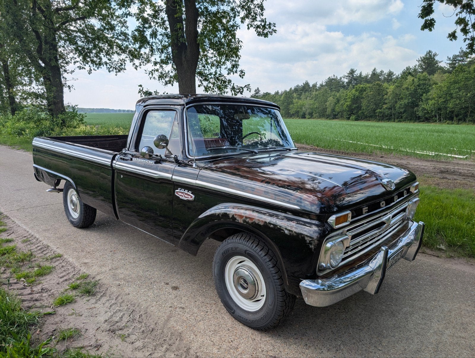 Ford F100 Custom Cab 1966, Auto's, Oldtimers, Achterwielaandrijving, Zwart, Handgeschakeld, Particulier